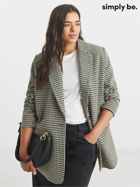 Simply Be Houndstooth Single Breasted Blazer (H87968) | € 86