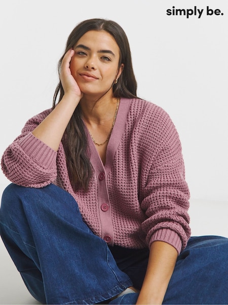 Simply Be Pink Fisherman Boyfriend Cardigan (H87976) | €37
