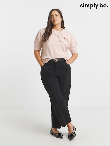 Simply Be Pink Puff Sleeve Bow Back Jumper (H87977) | €40