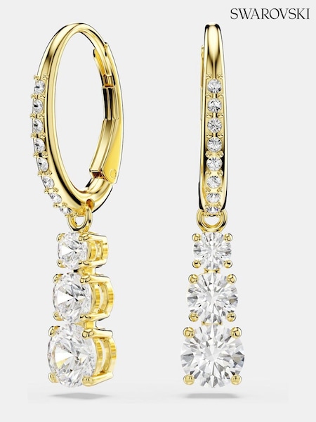 Swarovski White Gold Tone Round Cut Stilla Attract Hoop Earrings (H87991) | €126