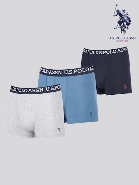 U.S. Polo Assn. Blue Mens Multi Boxer Shorts 3 Pack (H88058) | 182 QAR
