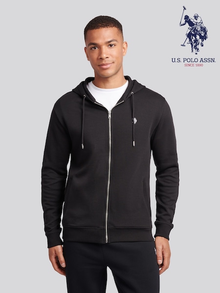 U.S. Polo Assn. Black Mens Double Horsemen Zip Hoodie (H88077) | €106