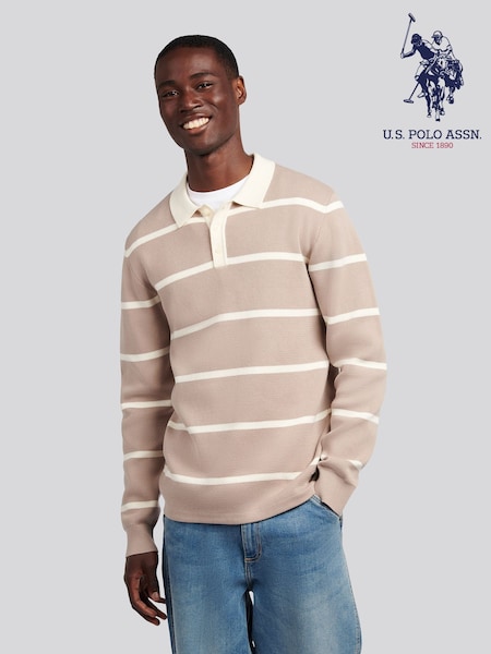 U.S. Polo Assn. Mens Stripe Knit Rugby Shirt (H88091) | R$ 690