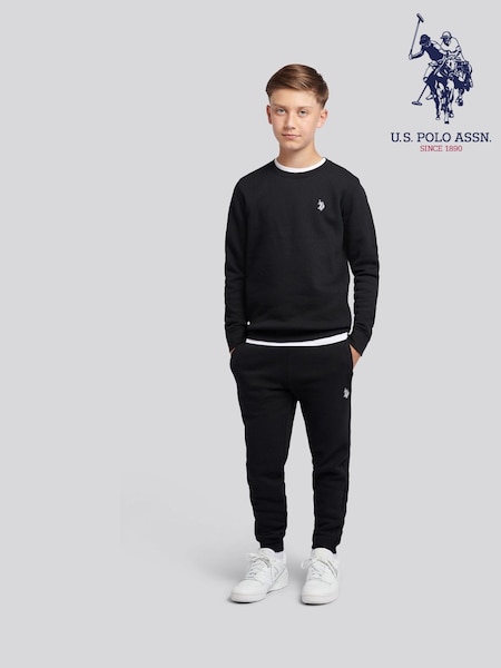 U.S. Polo Assn. Black Double Horsemen Crew Sweatshirt and Joggers Set (H88186) | €86 - €103