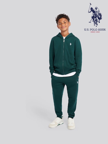 U.S. Polo Assn. Green Double Horsemen Zip Hoodie and Joggers Set (H88189) | AED437 - AED524