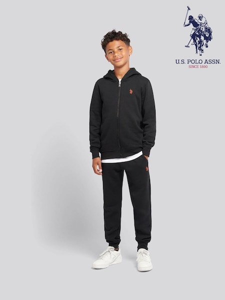 U.S. Polo Assn. Black Double Horsemen Zip Hoodie and Joggers Set (H88190) | €95 - €114