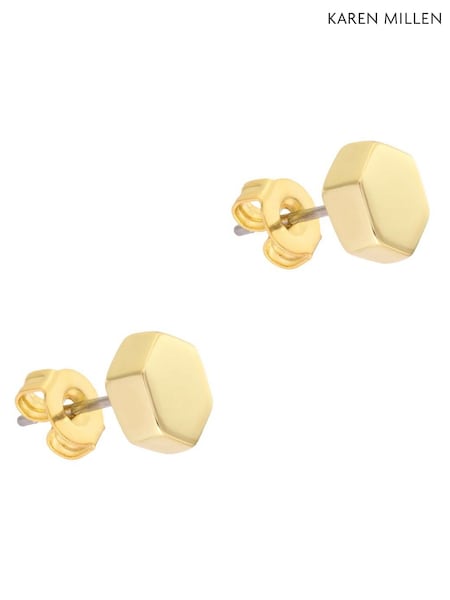 Karen Millen Gold Tone Mosaic Stud Earrings (H88500) | €37