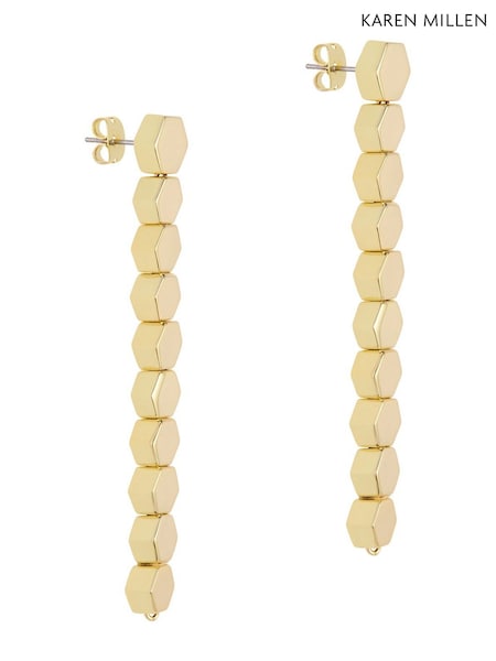 Karen Millen Gold Tone Mosaic Drop Earrings (H88501) | €30