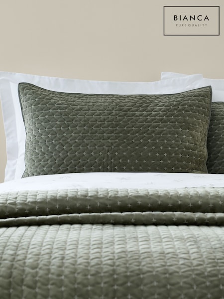 Bianca Green Attica Velvet Embroidered Pillow Sham Pair (H88602) | 3,725 ISK