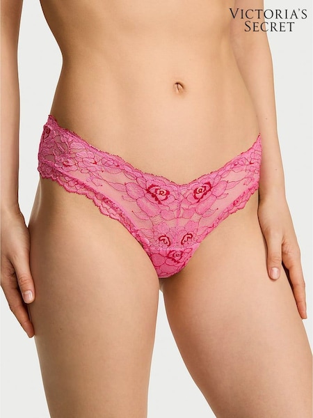 Victoria's Secret Rose Garden Pink XDye Cheeky Lace Knickers (H89236) | €20.50