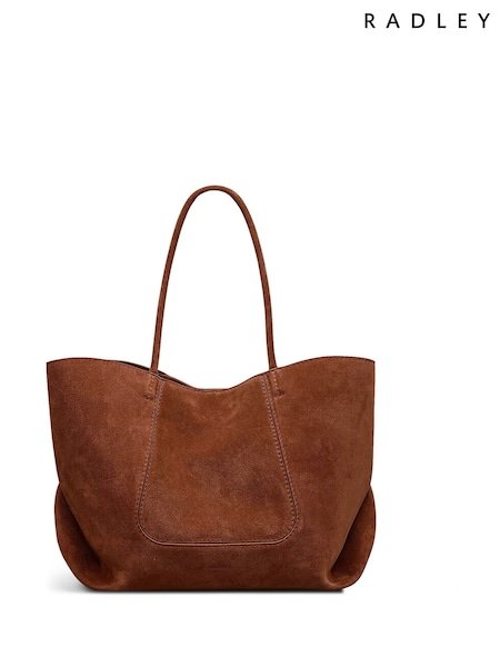 Radley The Compton Suede Medium Zip Top Shoulder Brown Bag (H89672) | 466 €