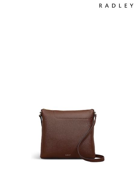 Radley Large Pockets Texture Zip Top Cross-Body Brown Bag (H89717) | 253 €