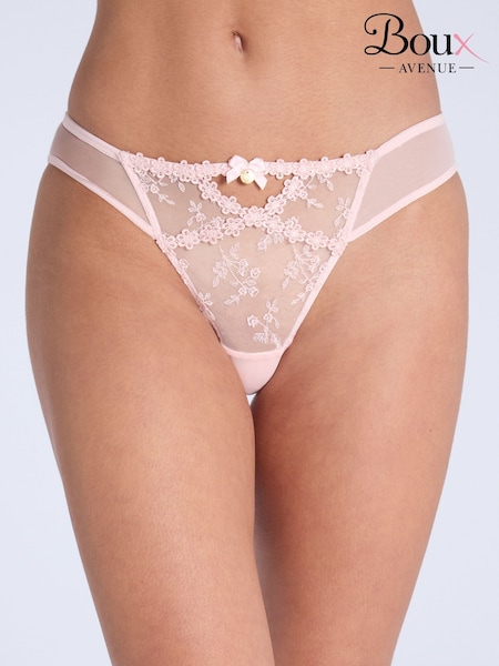 Boux Avenue Avery Sheer Floral Print Embroidery Sheer Tanga Briefs (H89754) | €24