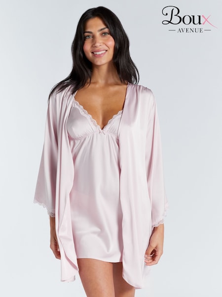 Boux Avenue Kaya Lace Trim Satin Robe (H89772) | €61