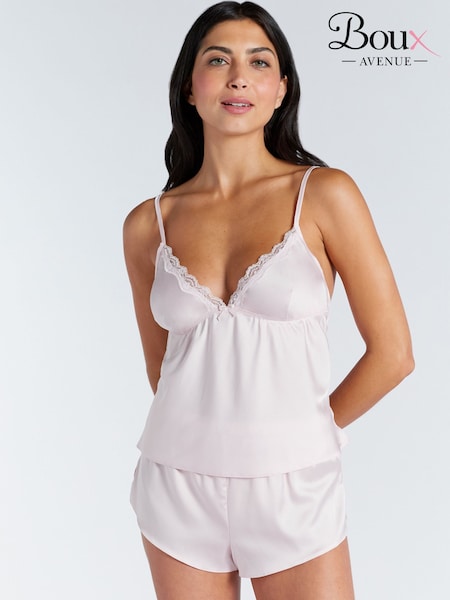 Boux Avenue Kaya Lace Trim Satin Cami Pyjama Set (H89786) | €53