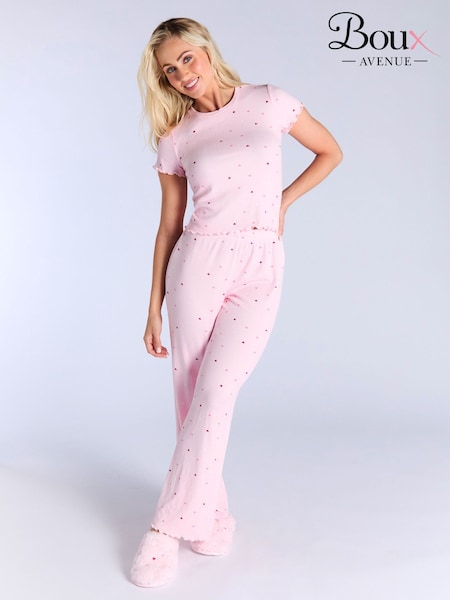 Boux Avenue Pink Heart T-Shirt and Pyjamas Set (H89792) | €51