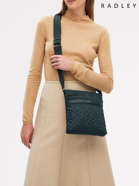 Radley Small Green Holland Park Quilt Zip Top Cross-Body Bag (H89849) | 140 €