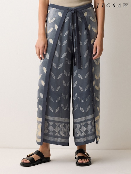 Jigsaw Blue Modern Shibori Wrap Trousers (H89869) | €204