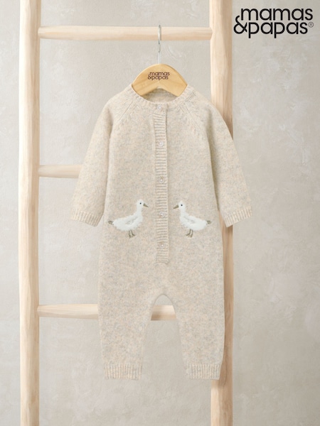 Mamas & Papas Duck Knitted Brown Romper (H89892) | € 50