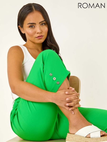 Roman Green Petite Bengaline Cropped Trousers (H89927) | €40