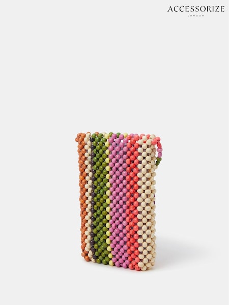 Accessorize Green Stripe Beaded Phone Bag (H89962) | R$ 215