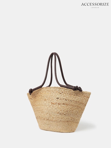 Accessorize Natural Jute Basket Beach Bag (H89983) | R$ 345