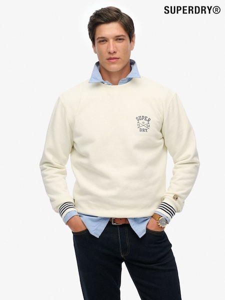 Branco - Superdry Athletic Club Crew Sweat top (H90271) | R$ 495