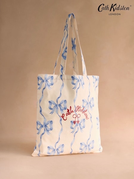 Cath Kidston Ecru Bow Print Large Book Bag (H90284) | $41