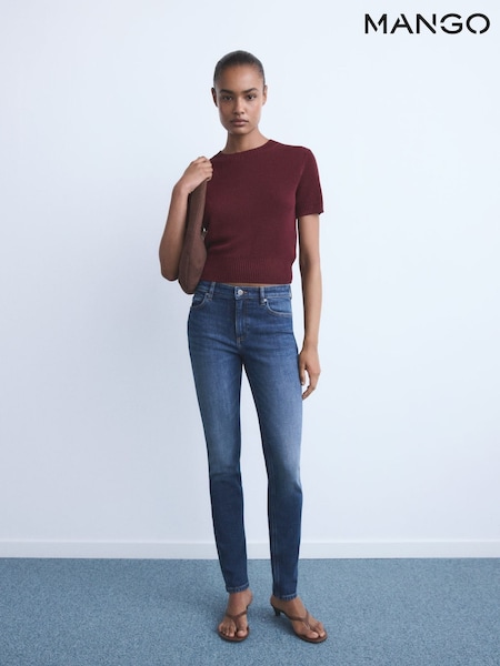 Mango Blue Mid-Rise Skinny Jeans (H90378) | €51