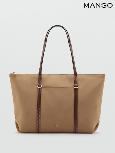Mango Brown Shopper Bag With Double Handle (H90401) | €37