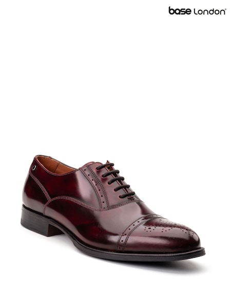 Base London Bordo Red Franklin Toe Cap Oxford Shoe (H90476) | €103