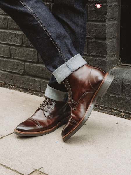 Base London Brown Plymouth Toe Cap Boot (H90492) | 396 QAR