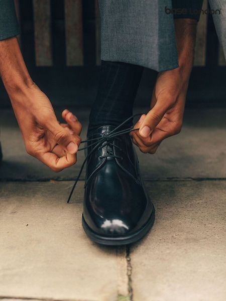 Base London Black Edison Lace Up Shoe (H90504) | €103