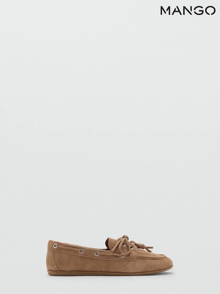 Mango Brown Nautical Suede Lace-up Shoes (H90537) | €102