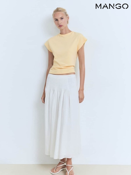 Mango Yellow Short-Sleeved Fine-Knit Sweater (H90557) | €44