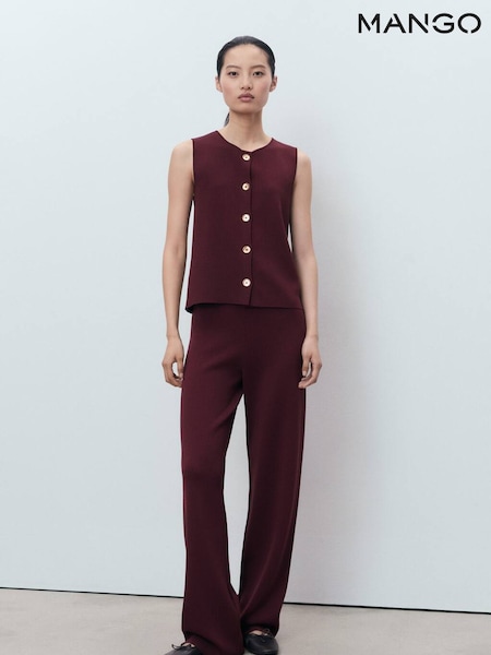 Mango Red Straight Knitted Trousers (H90558) | €63