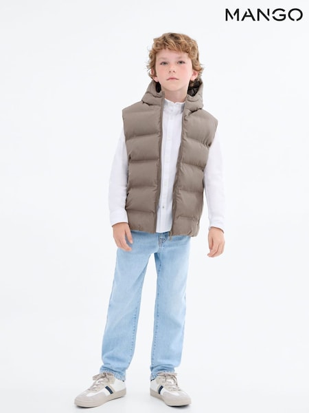 Mango Grey Hooded Quilted Gilet (H91009) | €33