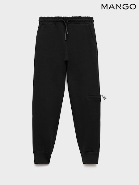 Mango Black Cotton Drawstring Joggers (H91010) | €25