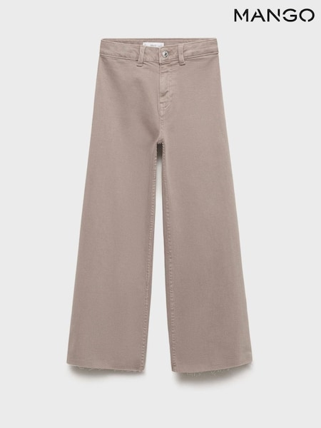 Mango Grey Frayed Wide Leg Jeans (H91015) | €33