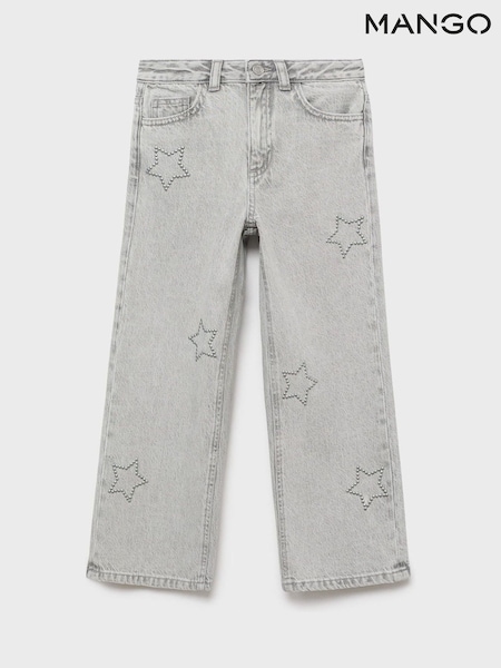 Mango Grey Star Wide Leg Jeans (H91019) | €35