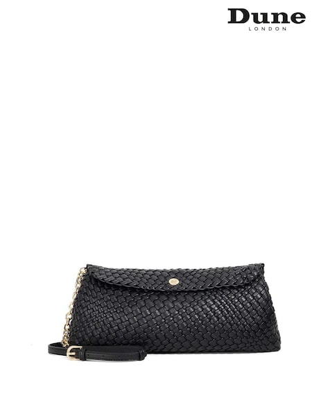 Dune London Black Encourage Woven Clutch Bag (H91130) | €126