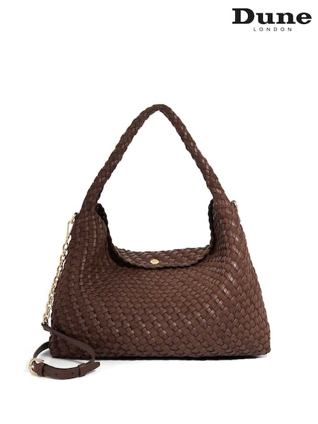 Dune London Brown Large Deliberate L Woven Slouch Bag (H91142) | €164