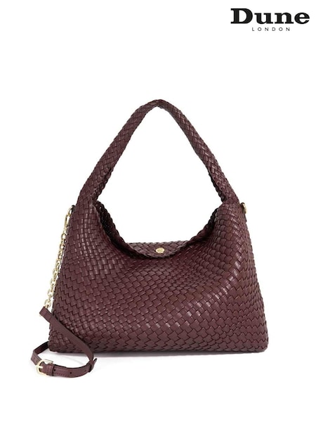 Dune London Red Large Deliberate L Woven Slouch Bag (H91146) | €171