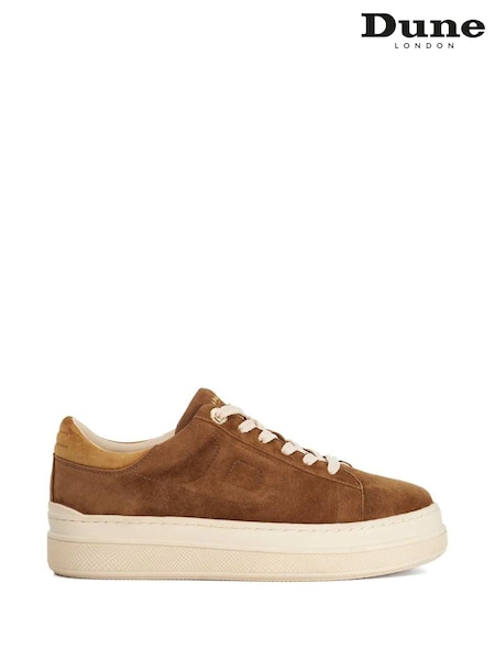 Dune London Brown Eden D Detail Flatform Trainers (H91150) | €130