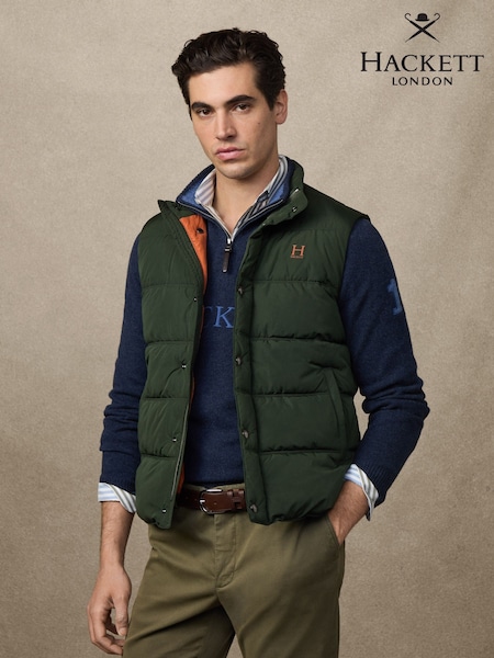 Verde - Hackett Logo Gilet (H91209) | R$ 1.975