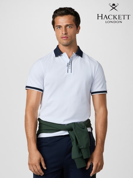 Hackett HS Golf Zip Placket Polo Shirt (H91214) | €165