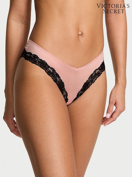 Victoria's Secret Royal Pink Cheeky Lace Trim Knickers (H91259) | €18.50