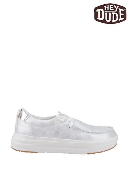Heydude Wendy Nova Shimmer White Shoes (H91310) | ‏396 ر.ق.