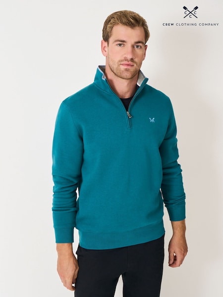 Crew Clothing Blue Classic Half Zip Sweatshirt (H91363) | €92