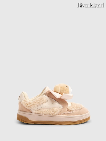 River Island Brown Girls Teddy Bear Trainers (H91559) | €32